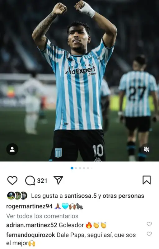 Racing Roger Martínez mensaje