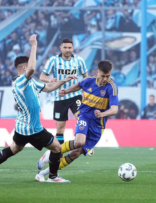 uno x uno de Racing con Boca jugadores