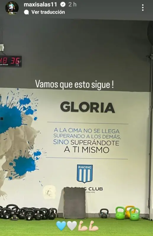 Racing mensaje Maxi Salas 