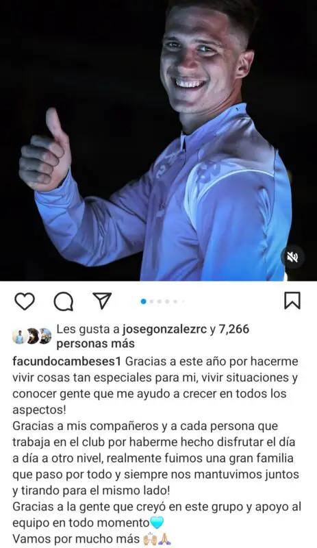 Racing Cambeses mensaje