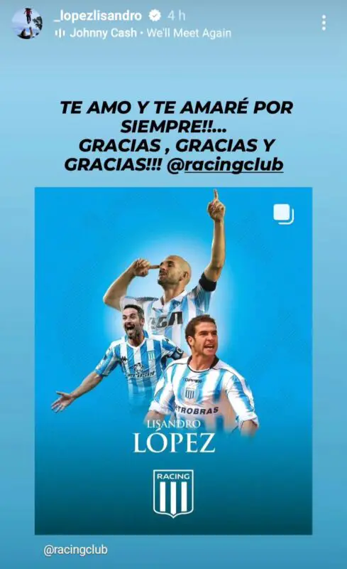 Racing Licha López retiro