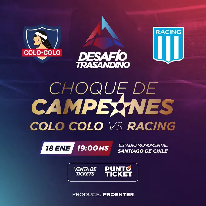 Cómo ver Racing con Colo Colo en el amistoso