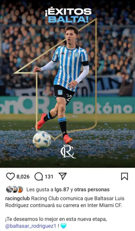 Racing Baltasar Rodríguez INter